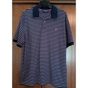 Mens Ralph Lauren Polo Golf Navy And Fuchsia Shirt Sz  Xl‎ Pima Cotton